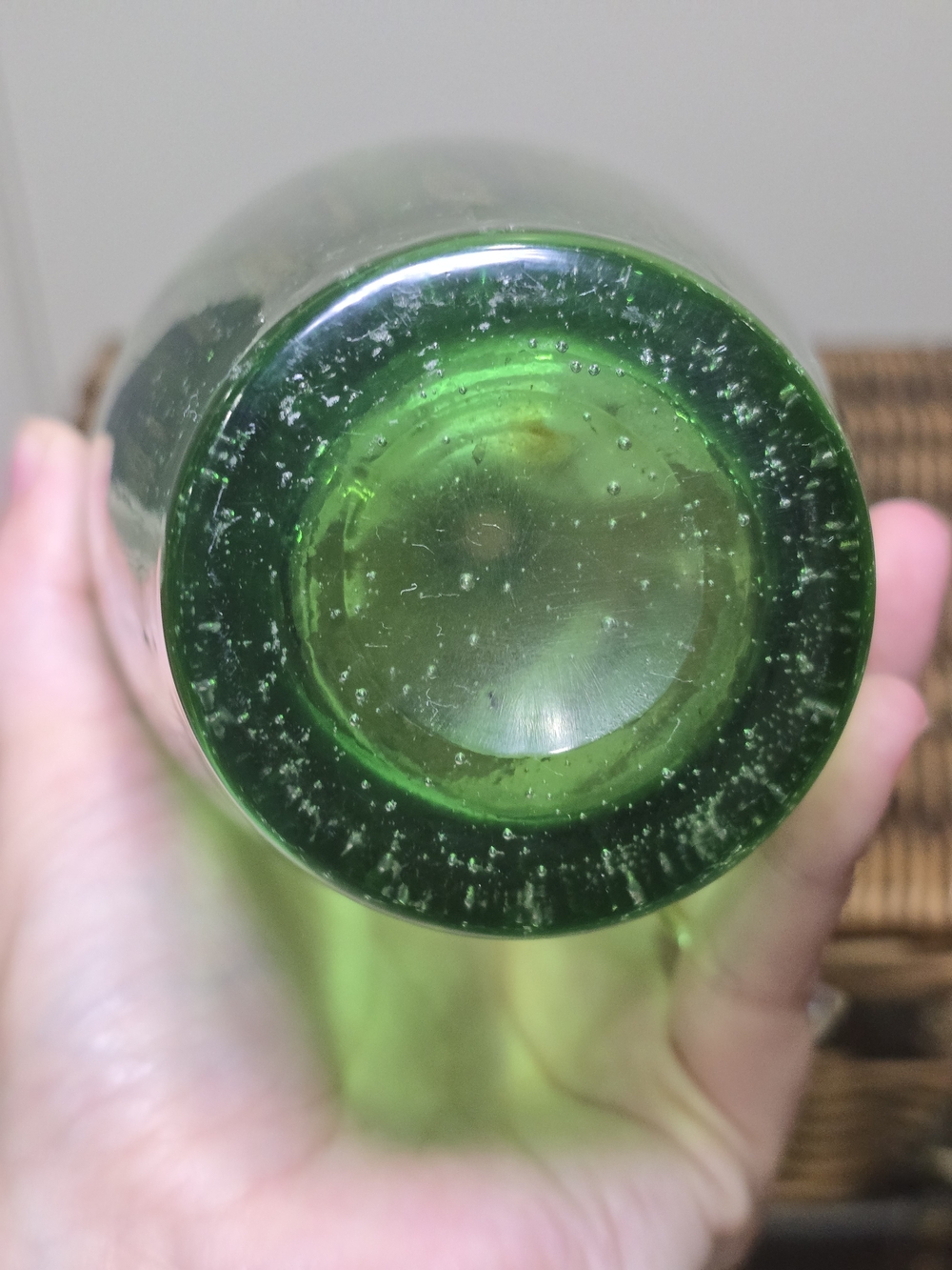 Green Glass Decorative Vase - Picture 4 of 4
